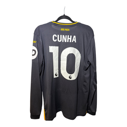 Wolverhampton Wanderers 2024/25 Auswärtstrikot – Matheus Cunha #10 | Langarm | Neu mit Etikett | 10/10 (Größe M)