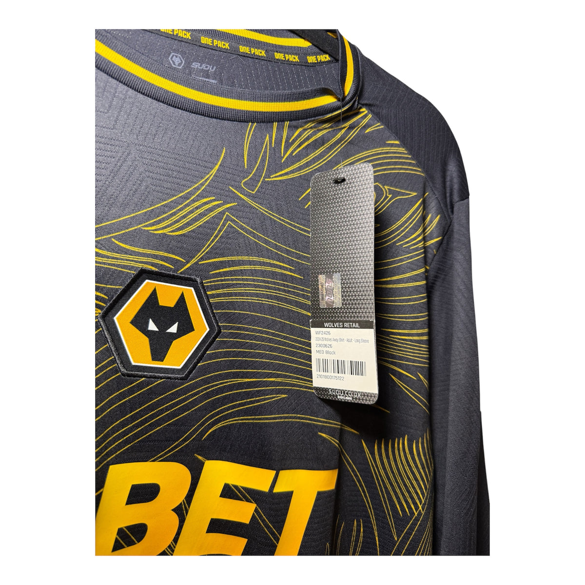 Wolverhampton Wanderers 2024/25 Auswärtstrikot – Matheus Cunha #10 | Langarm | Neu mit Etikett | 10/10 (Größe M)